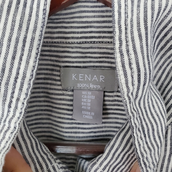 Kenar 100% Linen Sleeveless Collar Top - Picture 5 of 5